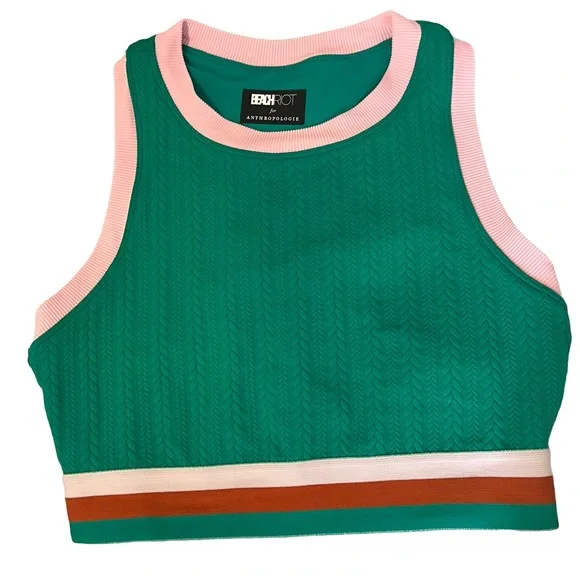 Beach Riot by Anthropologie Teal and Pink Knit Tennis Set - Picture 6 of 10